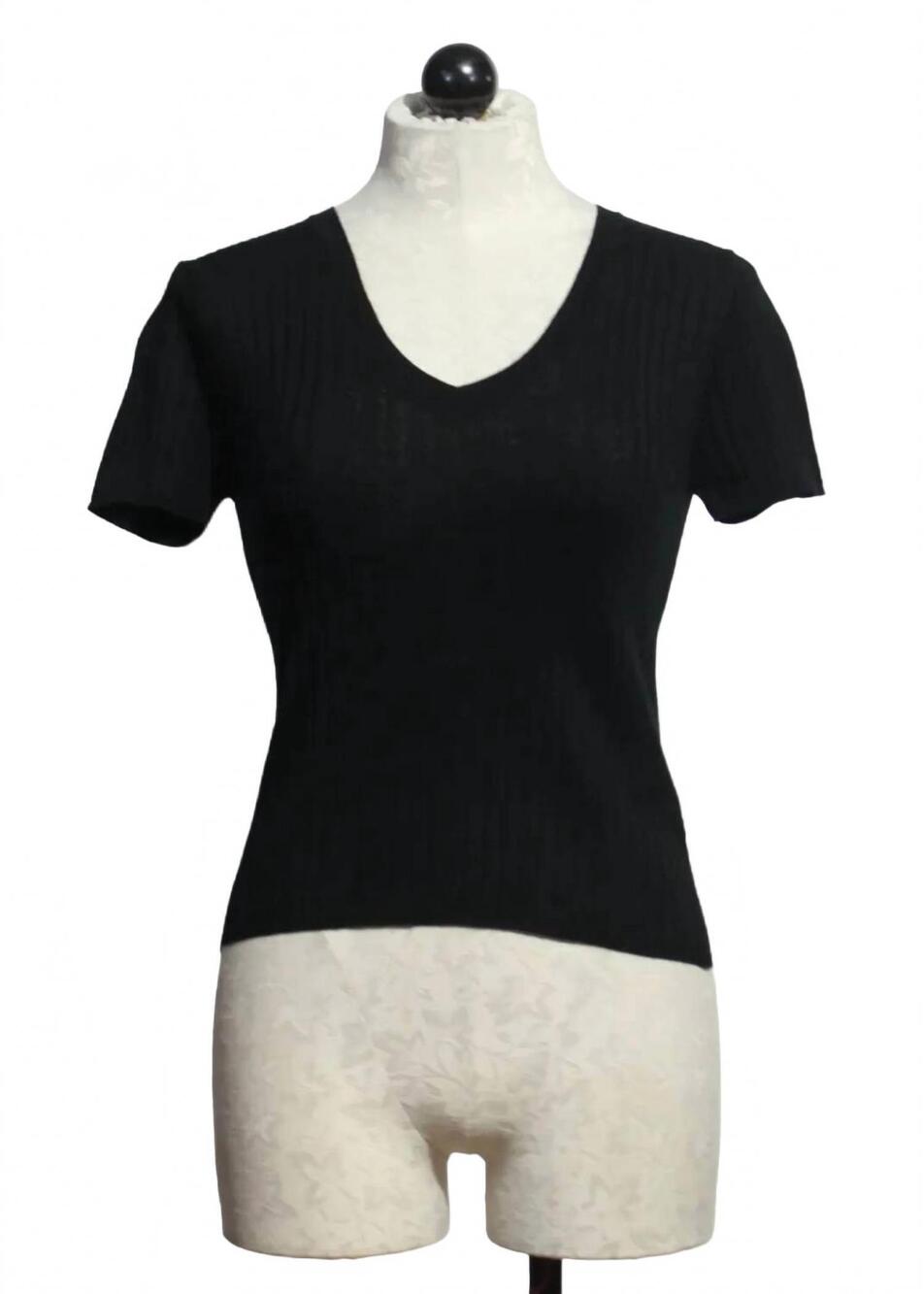 NEW COLORUSH women's barefoot drift rib v tee in black
